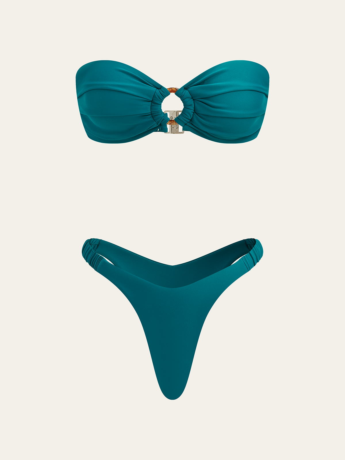 Gele Ibiza Ruches Bandeau Bikini main image 0