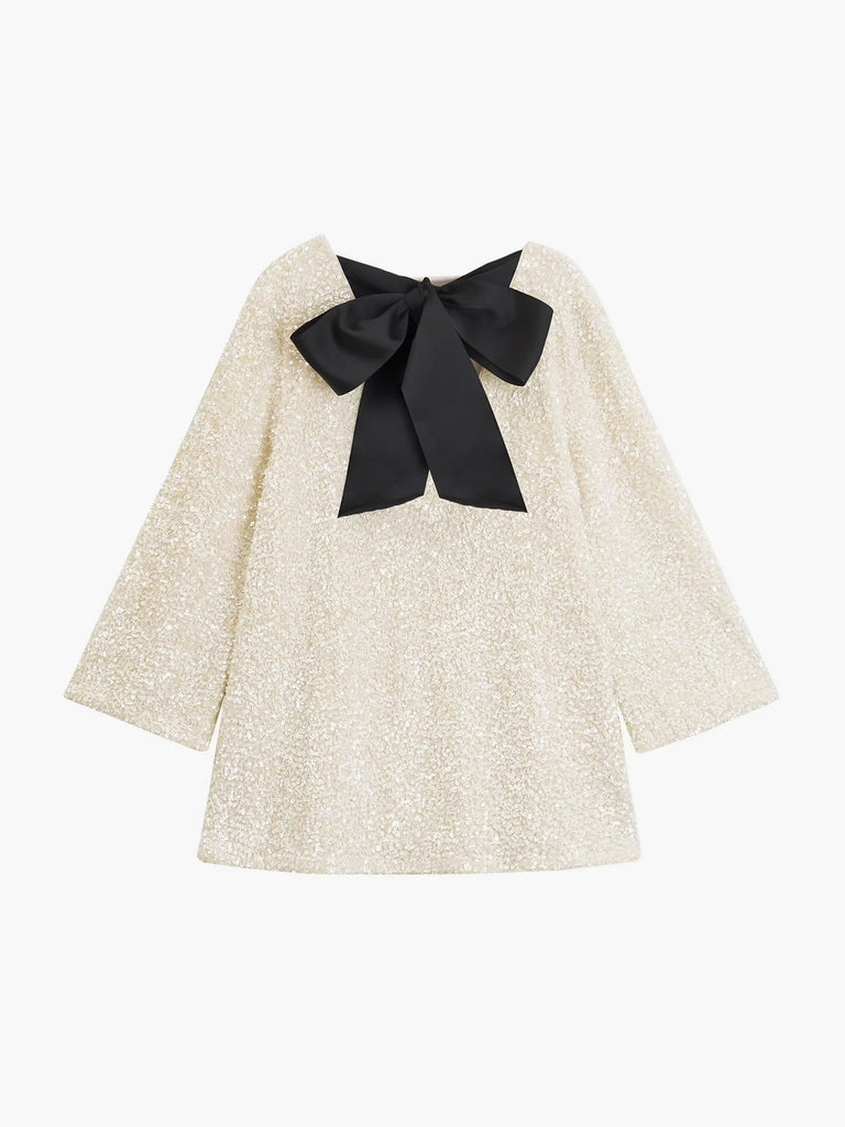 sequins velvet bowknot mini dress Sequins Velvet Bowknot Mini Dress
