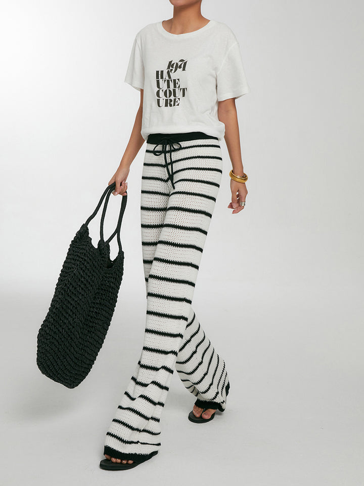 kuma.　saplingsuspenderleggings18-24 Striped Drawstring Knit Pants – COMMENSE