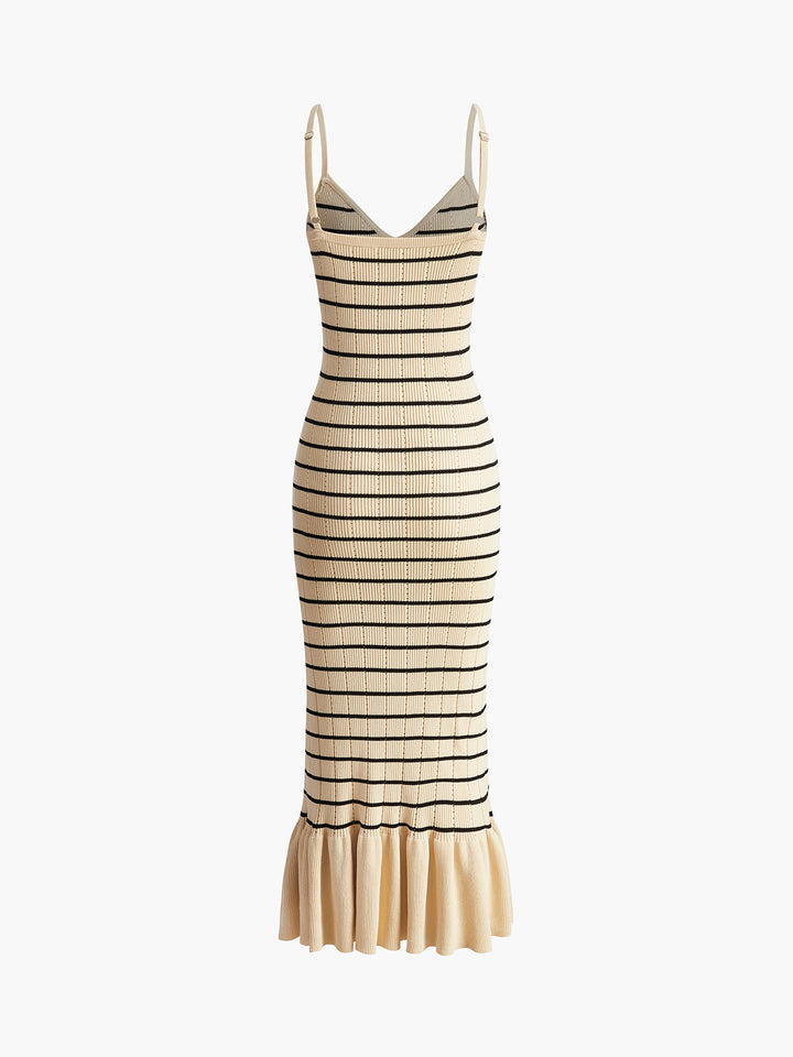 faithfull the brand nadine midi dress Ruffle Striped Sweater Cami Dress