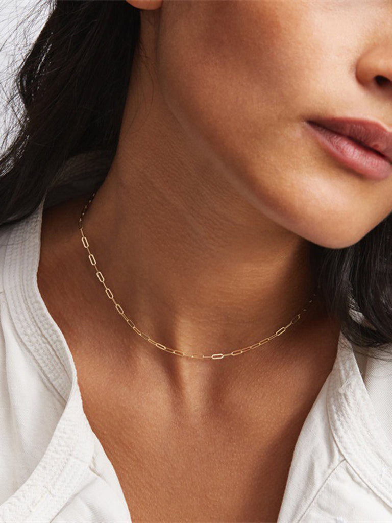 アクセサリー natural instinct oval chain necklace M Medium Heavy Oval Double Link Chain Necklace 18k Yellow Gold